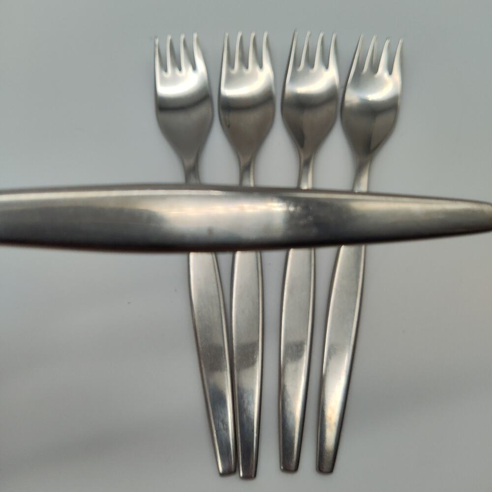5X SF Gense FOCUS Satin 18-8 Stainless SWEDEN Flatware Salad Forks